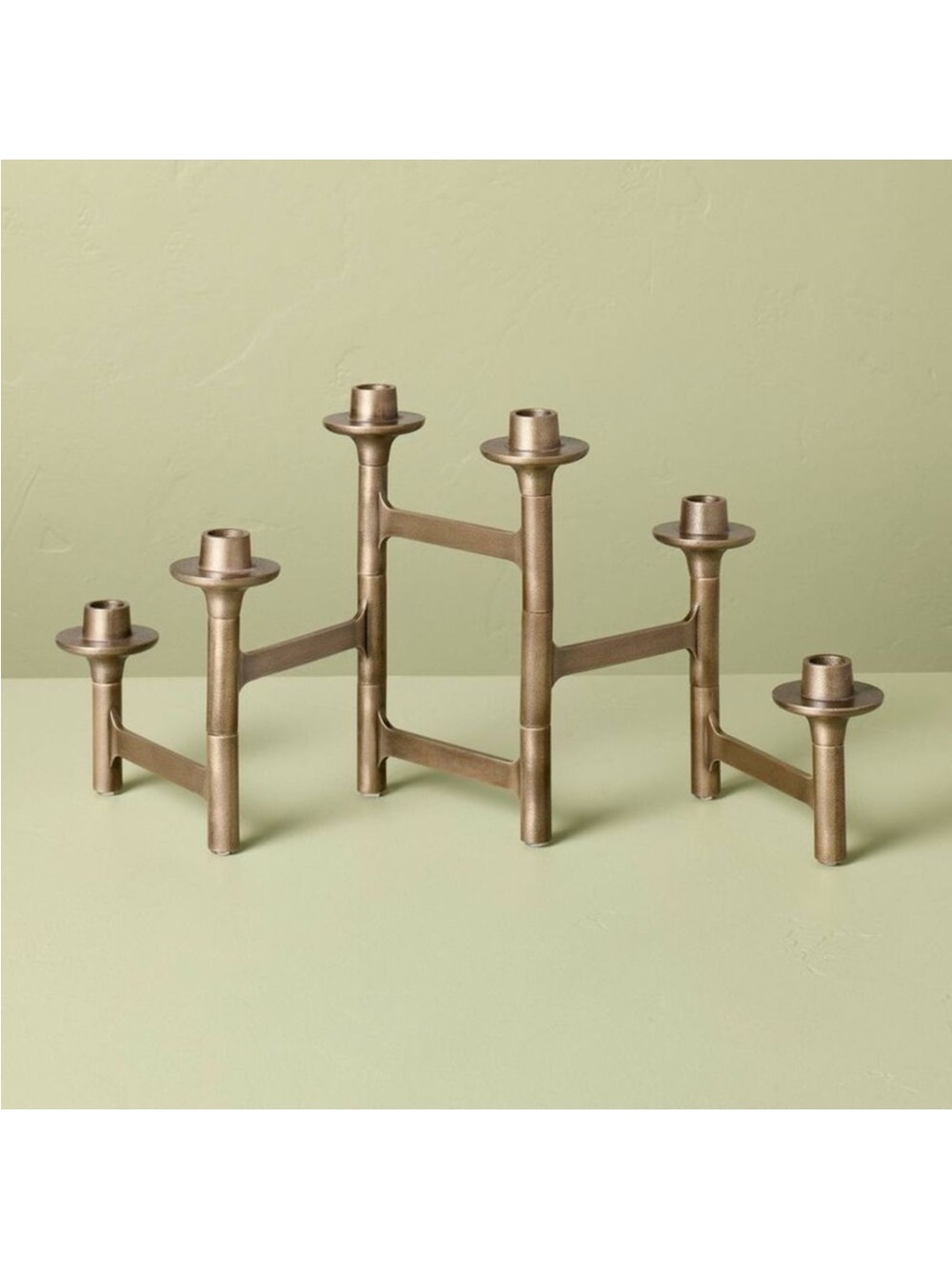 NEW! 6Ct Taper Adjustable Brass Candelabra -
Hearth & Hand with Magnolia